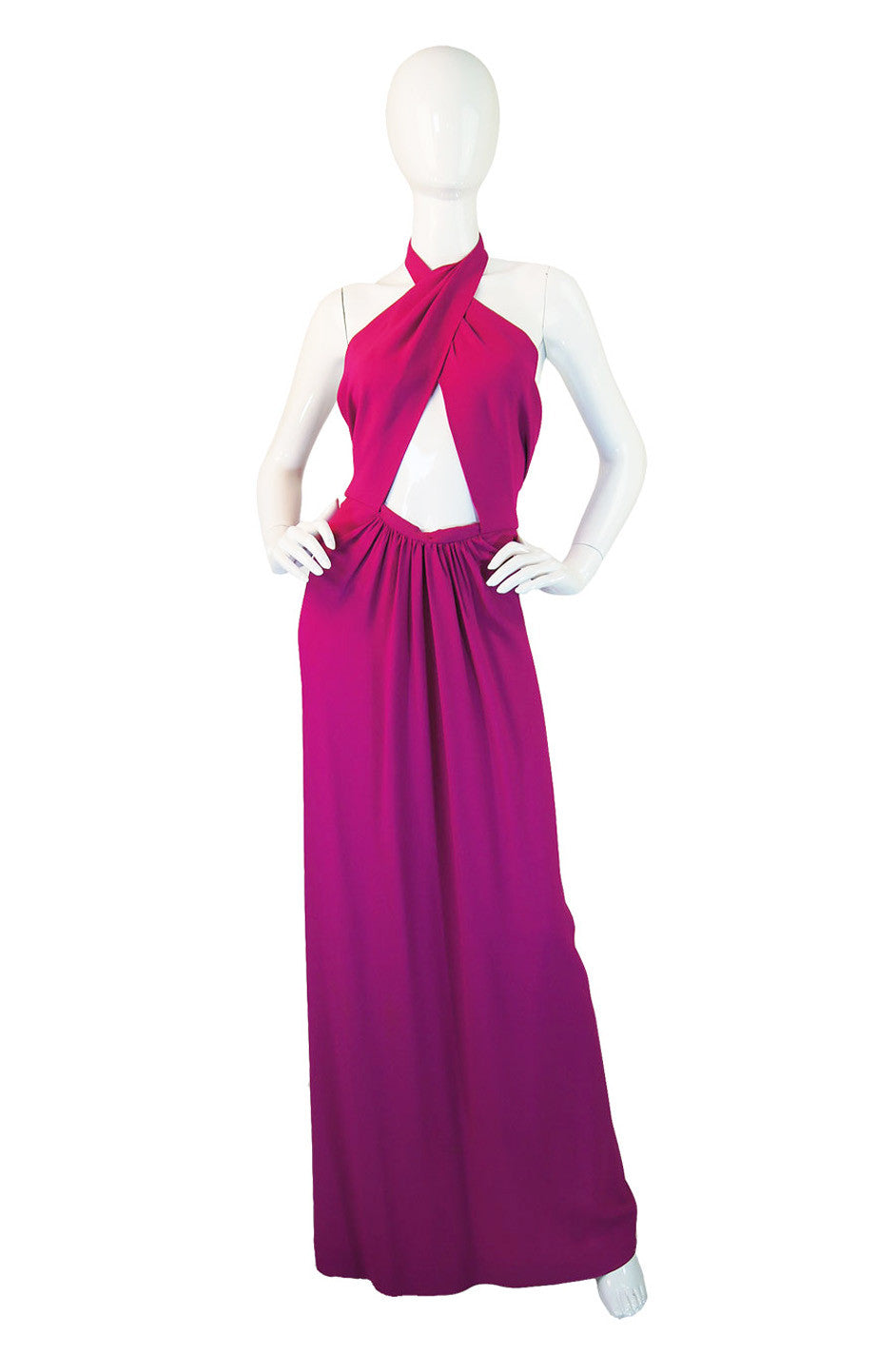 Gucci Pink Crepe Silk Wool Dress with Organza Ruffles