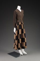 Documented 1971 Rudi Gernreich Red & Navy Check Dress w Belt