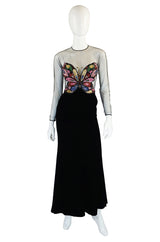 1970s Oscar De la Renta Butterfly Gown