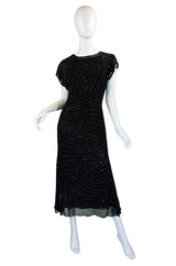 Late 1970s Backless Cassini Silk Dress
