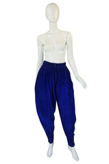 1980s Kenzo Blue Suede Harem Pants