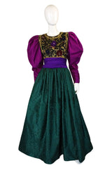 1980s Oscar De La Renta Silk Ball Gown