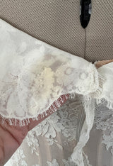 Incredible 2012 Alexander McQueen Ivory Lace Corseted Wedding Dress w High Front and Trained Back