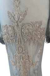 Important Fall 2009 John Galliano “Beautifully Iced Maidens” Beaded Net Pale Blue Grey Dress