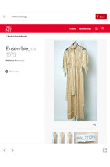 Important 1976 Halston Couture Ivory Ribbon Silk Chiffon Ivory Jumpsuit w Original Sash