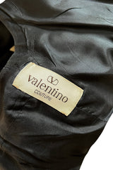 Well Documented Spring 1988 Valentino Haute Couture Silk Dress w Sweeping Dotted Train & Flower