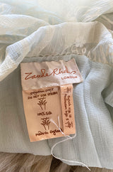 Important 1972 Zandra Rhodes Hand Painted 'Butterfly' Kimono Sleeve Dress w Lily Print & Original Petticoat