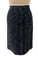 Gorgeous Fall 2000 Chanel by Karl Lagerfeld Haute Couture Ruffled Three Piece Boucle Runway Suit