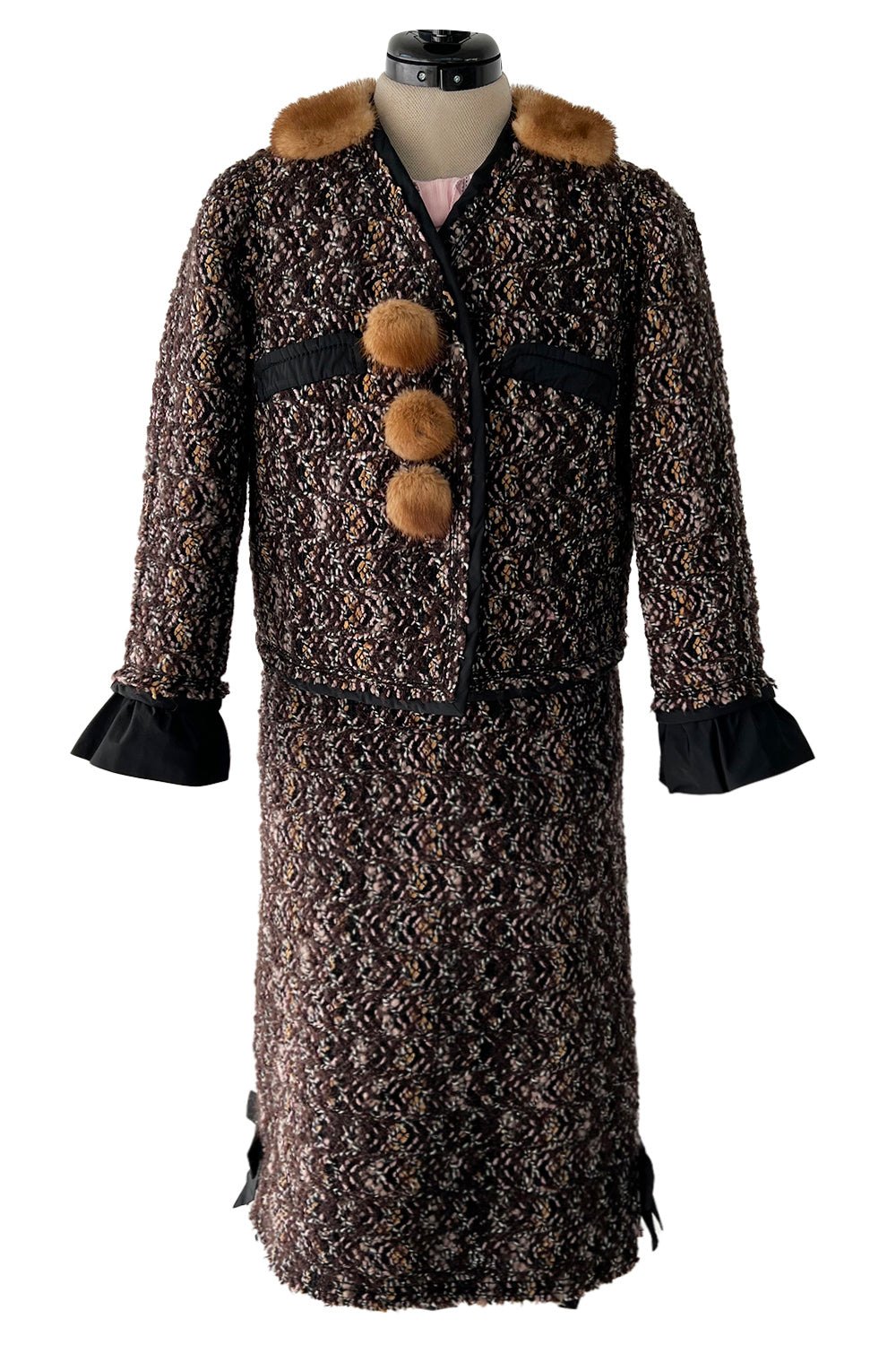 Fall 2010 Louis Vuitton by Marc Jacobs Tweed & Silk Dress w Matching M Shrimpton Couture Fall 2010 Louis Vuitton by Marc Jacobs Tweed & Silk Dress w Matching M Shrimpton Couture