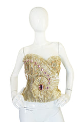 1980s One of a Kind Anthony Ferrara Gold Bead Bustier