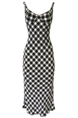 1995 Christian Dior by Gianfranco Ferre Runway Graphic B&W Dress