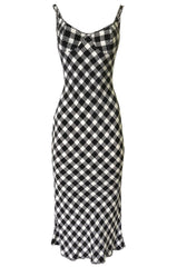 1995 Christian Dior by Gianfranco Ferre Runway Graphic B&W Dress