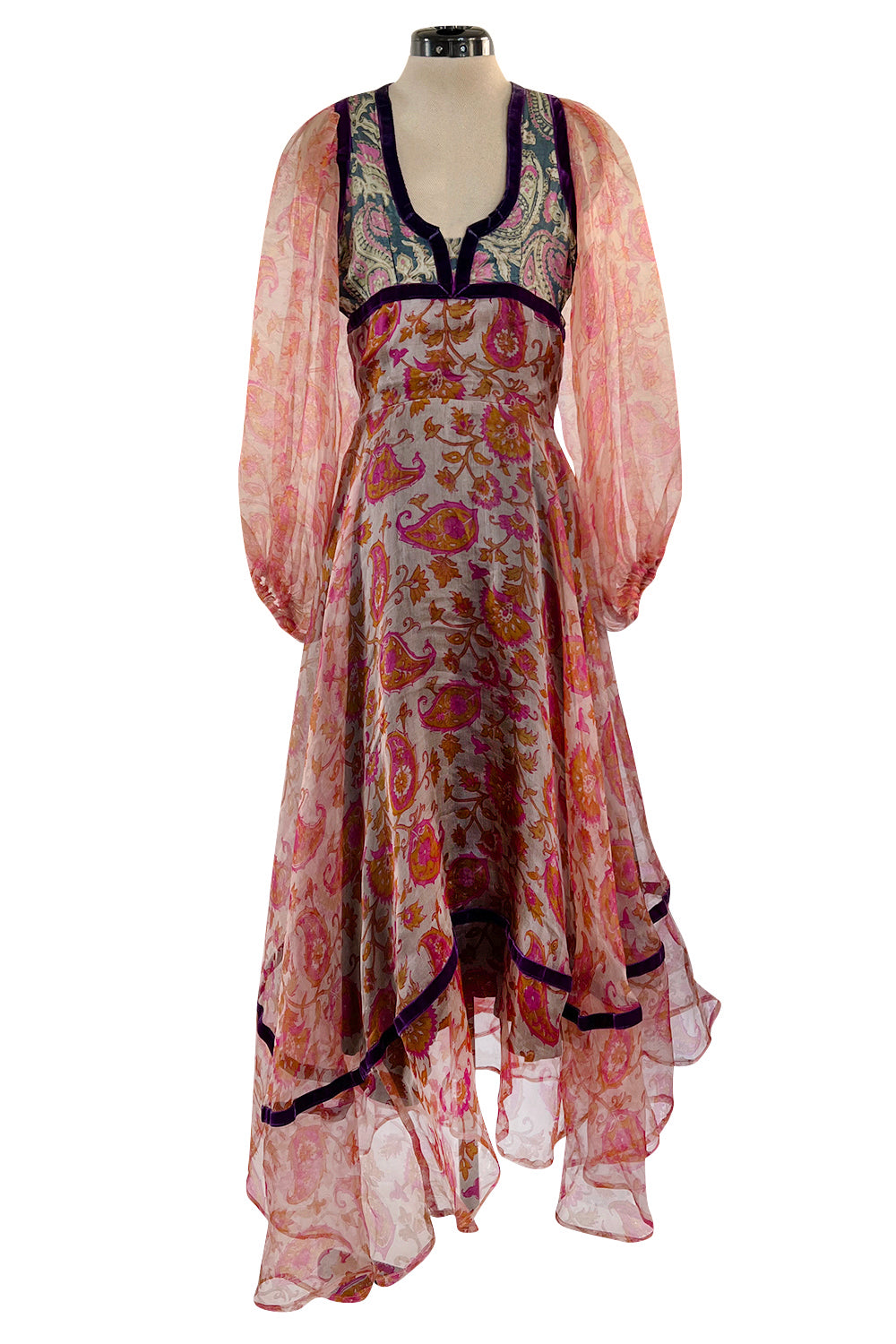 Rare 1968-71 Thea Porter Couture Unlabeled Silk Organza & Brocade Gips –  Shrimpton Couture