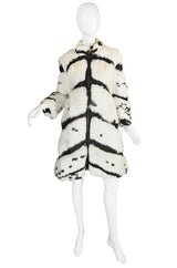 1970s Spotted Rabbit and Leather Fur Coat