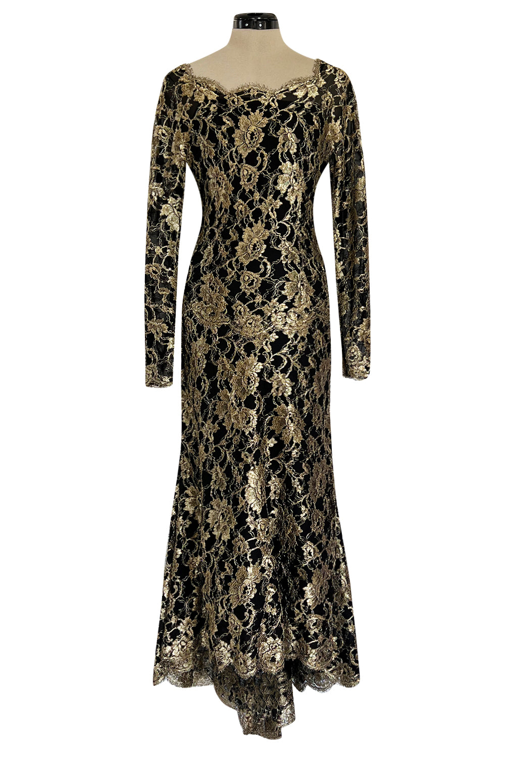 Exceptional Fall 1986 Chanel by Karl Lagerfeld Runway Metallic Gold Th   Shrimpton Couture