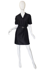 1990s Mila Schon Black Shift Dress & Belt