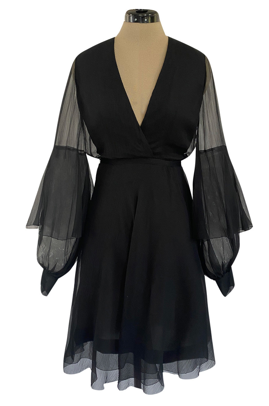 Chic Fall 1972 Christian Dior by Marc Bohan Haute Couture Black Silk Pant Set