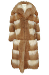 Rare c.1968- 1972 Christian Dior Two Toned Sheepskin Fur Coat