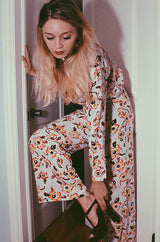 Resort 1996 Chanel Ad Campaign Silk Logo Pant & Top Set