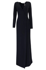 Fall 2005 Christian Dior Supermodel Length Navy Side Button Dress