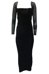 c.1990 Giorgio di Sant Angelo Black Stretch Net Multi Length Dress