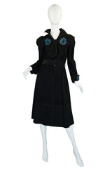 1970s Museum Quality Jean Muir Suede Dress