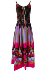 c.1974 Lanvin by Jules-Francois Crahay Pretty Printed Dress w Scarf