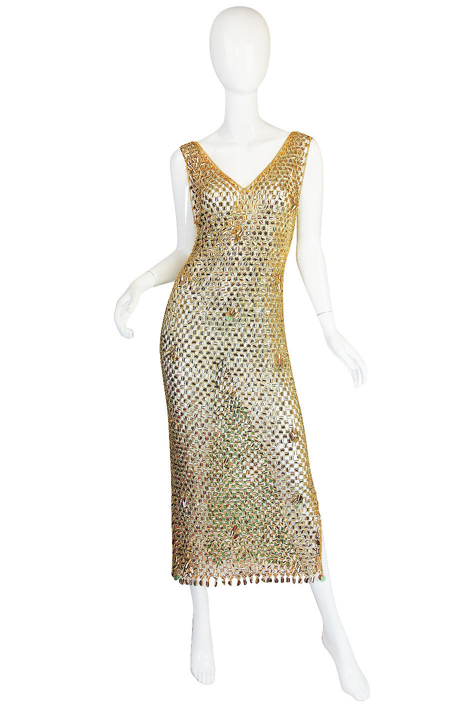 【関税込み】PACO RABANNE Studded mesh dress Paco Rabanne x H&M HM Metal-Mesh Dress Silver Size M L