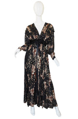 1970s Silk & Gold Thread Galanos Gown