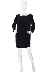 1960s Adele Simpson Chic Black Shift Dress