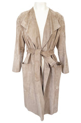 Spring 2014 Burberry Prorsum Runway Butter Soft Suede Wrap Coat