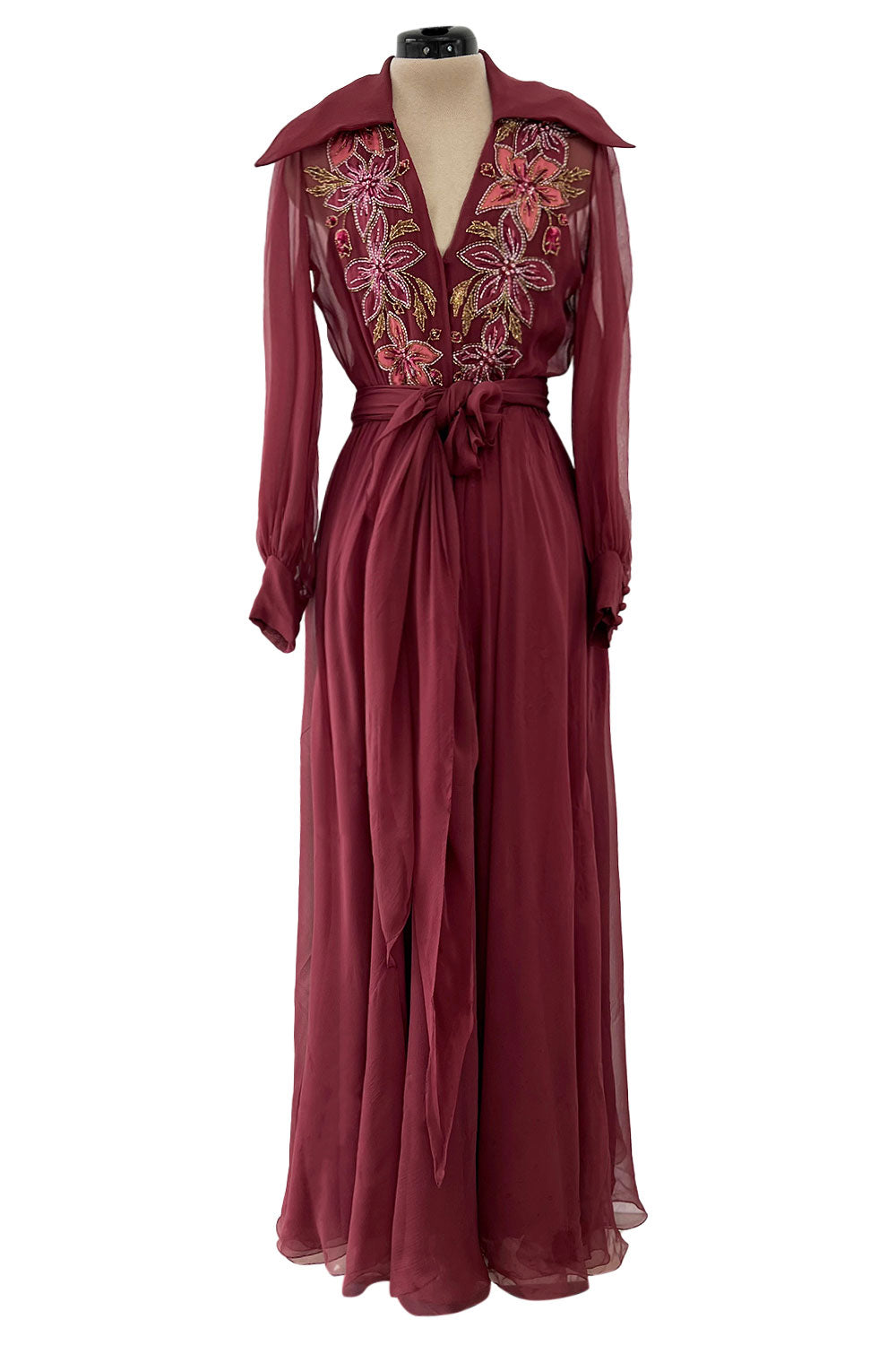Stunning Original 1970s Jean-louis Scherrer Dress Silk Poet 