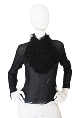 1980s Givenchy Couture Silk Ruffle Top