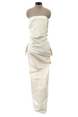 Beautiful 2013 Lanvin Blanche by Alber Elbaz Strapless Ruffled Ivory Silk Wedding Gown