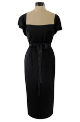 Iconic Fall 2005 Roland Mouret Heavily Documented Black Stretch Wool Mix Galaxy Dress