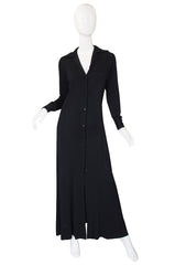 1972 Black Silk Jersey Halston Shirt Dress