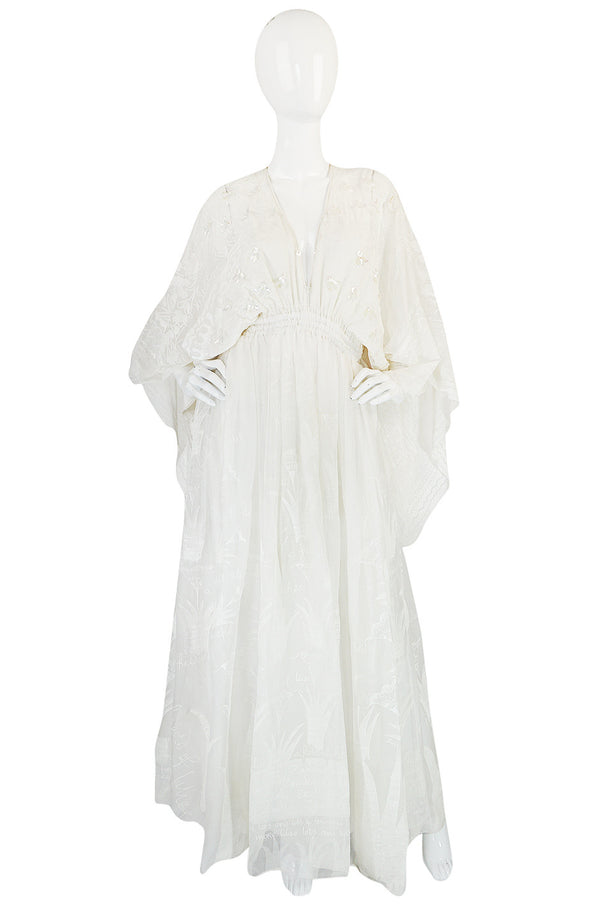 Ethereal 1974 Zandra Rhodes White Lillies of the Field Dress