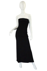 1980s Valentino Pleated Back Silk Gown