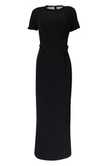 1990s Gianfranco Ferre Transparent Back w Bead Detailing Black Dress