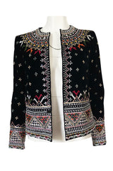 Fall 2002 Oscar de la Renta Embroidered & Sequin Black Velvet Jacket