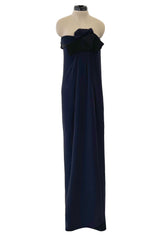 Beautiful Spring 2013 Lanvin by Alber Elbaz Deep Blue Strapless Dress w Bow Detail