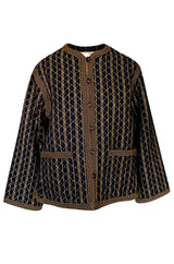 1982 Yves Saint Laurent Gold Metallic Top Stitched Jacket