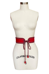 1976-77 Yves Saint Laurent Russian Collection Red Braided Tie Belt