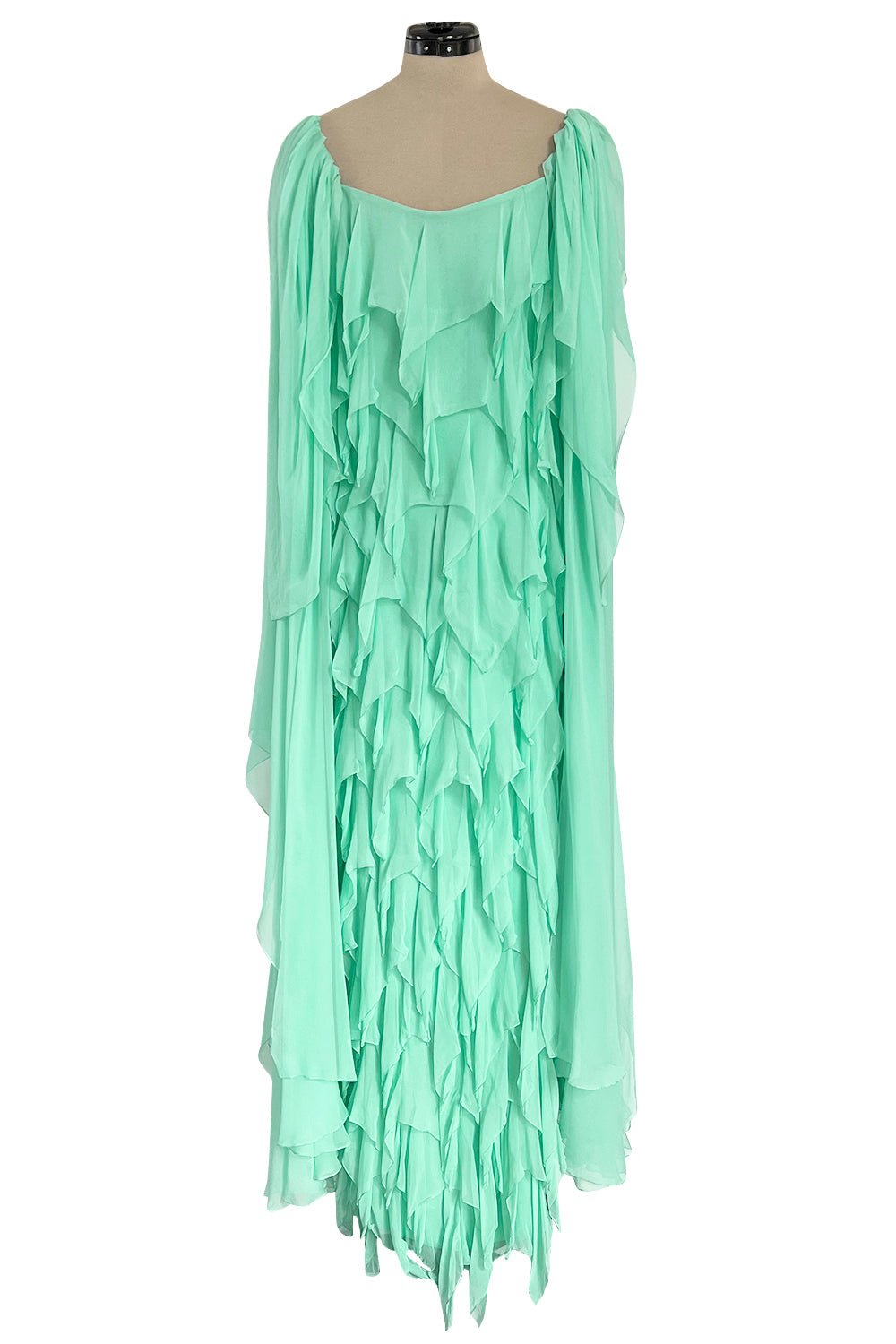 green silk slit dress Dimmi Maxi Dress