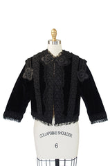 Exquisite Victorian Velvet and Lace Jacket