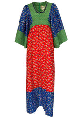 1960s Young Innocents by Arpeja Cotton Floral Batik Print Caftan Dress