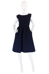 1960s Structured Blue Norman Norell Dress