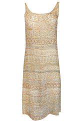 Spring 1981 Halston Couture Runway Hand Beaded Pastel Color Dress
