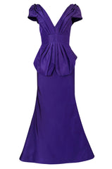 A/W 2013 Oscar De La Renta Runway Sculptural Purple Silk Dress