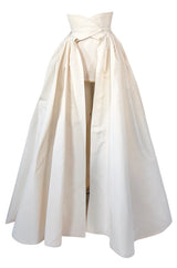 F/W 1996 Givenchy Couture Runway Ivory Silk Taffeta Over Skirt Cape